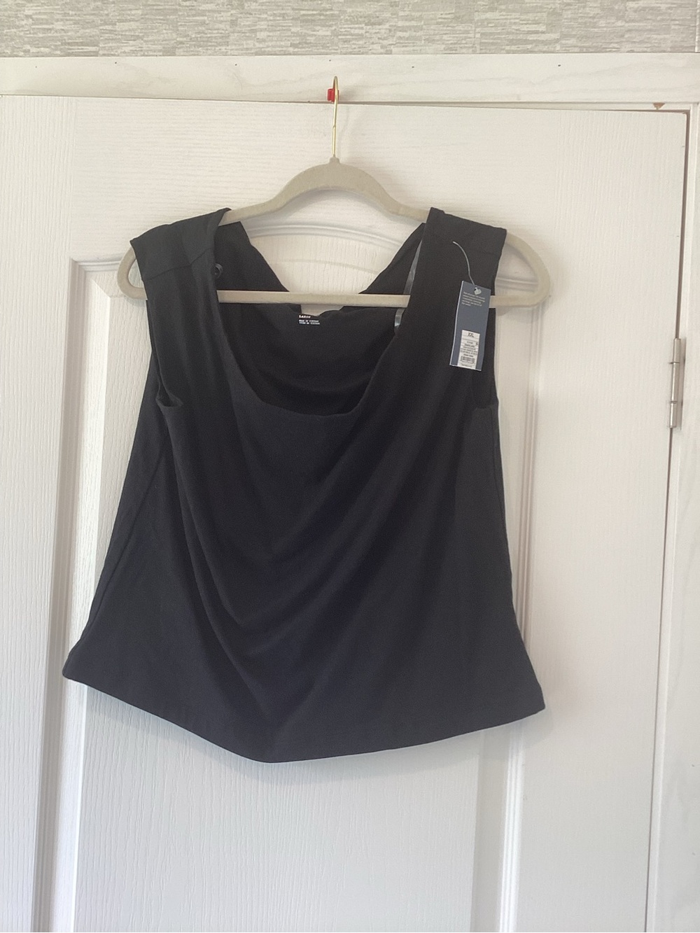 Joy Lab Black Sleeveless Draped Neck Tank 2XL BNWT
